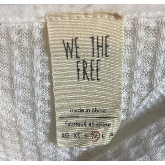 We The Free Top Women’s M Waffle Texture Tie Bottom Oversized Girl Coded Y2K - Picture 5 of 11